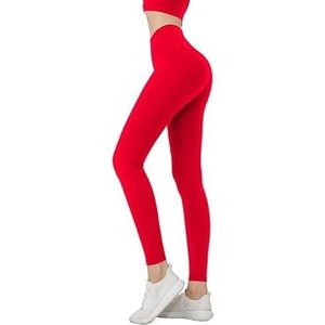 AHIOJEGX Yoga Leggings Voor Vrouwen Hoge Taille Naakt Gevoel Leggings Push Up Sport Vrouwen Fitness Running Yoga Broek Naadloze Leggings Gym Meisje Leggings Workout Running Gym, Stijl8rood, L