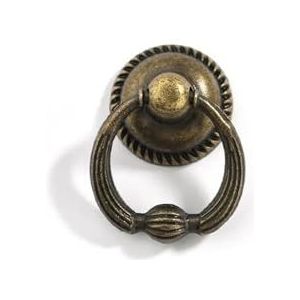LIUONZTFD Retro Ring Bronzen handgrepen Kledingkast Trekt Kast met één gat Trekknop Ring Meubelknoppen Kast Dressoir Ladegrepen (Color : F)