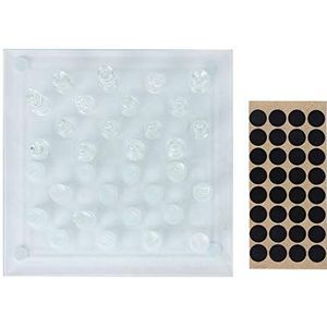 Schaakbord, Polish Glass Crystal International Chess 1 Checkerboard en 32 Chessman 20x20cm Schaken En Vrije Tijd