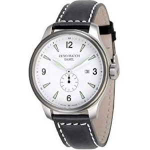 Zeno-Watch Mens Horloge - OS Retro wit op wit - 8595-6-i2