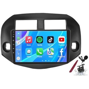 Android 14 Autoradio Stereo voor T-oyota RAV4 (2007-2011) 9-inch Touchscreen Multimedia Player met Draadloze Carplay 2 Din GPS Sat Navigatie FM RDS Bluetooth 5G-WiFi SWC DSP,M100s