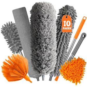 GIBOHOM - Plumeau - Telescopisch - Uittrekbaar tot 255 cm - Wasbaar - Microvezel