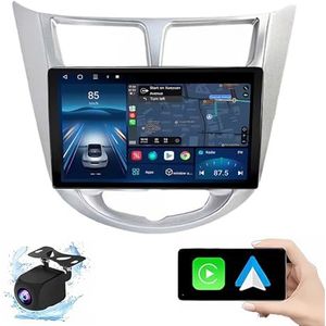 Android 14.0 2 Din Autoradio 9"" Touchscreen Auto Stereo voor Hyundai Verna Solaris Accent 2012-2016 met Draadloze Carplay Android Auto GPS navigatie AHD Omgekeerd beeld Stuurwielbediening(B,P1(1G+32G)
