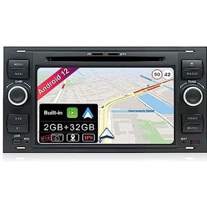 JOYX Android 10 autoradio, 2G+32G, 7 inch 2DIN, zwart, met 4G WiFi, DAB+, BT, GPS navigatie, achteruitrijcamera