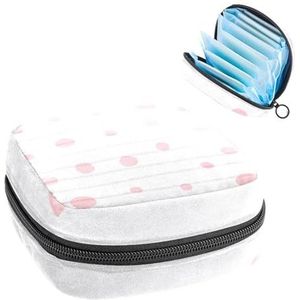 Opbergtas voor maandverband, menstruatiecup zakje, menstruatiezak, organizer voor vrouwelijke pads tampons, zacht roze abstract cirkelpatroon