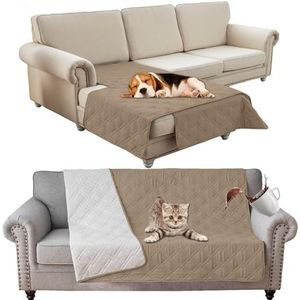 SHUOJIA Waterdichte sprei voor honden, grote bank, antislip, incontinentie, voor auto's en huisdieren, honden en katten (76 x 127 cm, kaki)