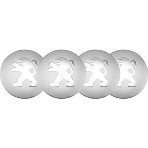 SJZZJMZ 4 stuks auto wieldoppen voor Peugeot 206 307 308 3008 207 208 407 508 2008 5008 56mm auto wieldoppen wieldoppen stickers vervanging A