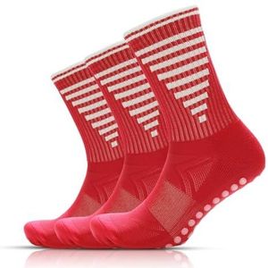 3 paar sportsokken voor kinderen, voetbalsokken, uniseks, gripsokken voor kinderen met demping en ademend mesh, lichtgewicht, comfortabel, binnen- en buitensporten, thuis, school en dagelijks gebruik,