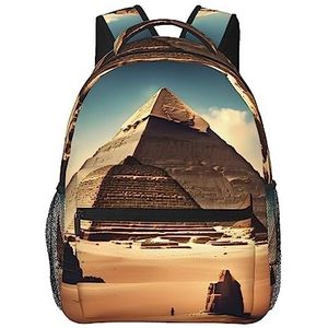 yefan Dreaming Of The Pyramids Of Khufu Unisex reisrugzak, casual rugzak en grote capaciteit, geschikt voor wandelen, buitenactiviteiten, Zwart, Eén maat