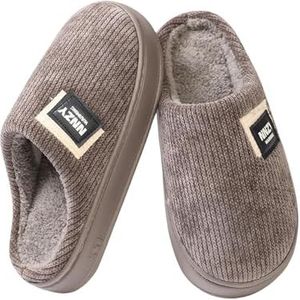 CYNEBXILG Slippers heren katoenen pantoffels voor herfst en winter indoor warme grote maat outdoor slijtage katoenen pantoffels-grijs-48 49