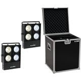 EUROLITE Set 2x Audience Blind 4x100W LED COB CW/WW + Case