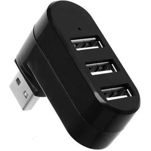 USB Hub 3.0 Adapter 180 Rotatie Hoge Snelheid U Disk Reader Splitter 3 Poorten USB 2.0 for Computer PC Laptop Mac Mini Accessoires(Black 2.0)