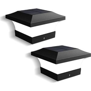 ILIKEPOW - Paallampen op Zonne-energie - 6000 K - 10 x 10 cm - IP65 Waterdicht - 2 Stuks
