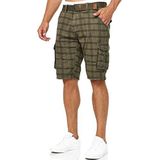 Indicode - Monroe Cargo Shorts - Korte Broek - Army Check