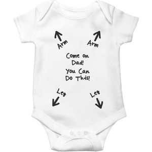 SMARTYPANTS Kom op papa Je kunt dit Leuke grappige fun cheer instructies voor nieuwe vader papa dada geklede babykleding korte mouwen onesie gift