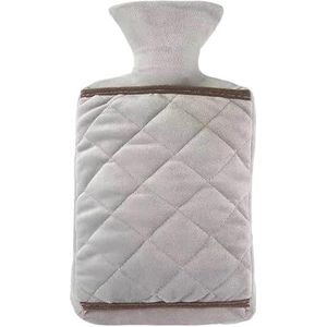 Warmwaterkruik 1000/2000 ml grote warmwaterzak met hoes voor grils winter handwarmer -proof herbruikbare kruikzak voor warmwater warmwaterzak (grijs-1000 ml-B)