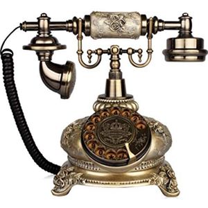 Antieke telefoon Continentaal Retro kantoor aan huis Vaste lijn Draaiknop Woonkamer Slaapkamer Vaste lijn
