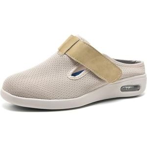 Neuropathie schoenen voor vrouwen, verstelbare lichtgewicht, extra brede schoenen voor vrouwen, ademend comfortabel, brede schoenen voor vrouwen, binnen en buiten(Beige,50 EU)