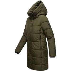 MARIKOO Karumikoo XVI winterjas voor dames, warme gewatteerde jas, lang, met capuchon, XS-3XL, dark olive, S