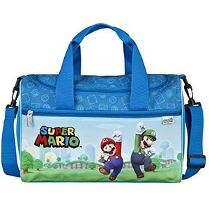 Undercover Scooli Super Mario Sporttas voor kinderen, blauw, Einheitsgröße