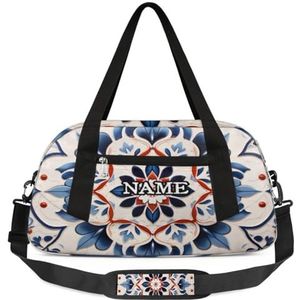 Retro etnische prints gepersonaliseerde plunjezak voor kinderen aangepaste sportschool sport plunjezak tiener reizen gymnastiek weekender overnachting tas dragen teen tas voor jongens en meisjes,