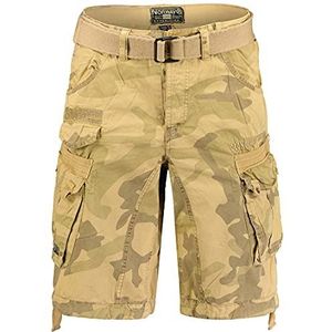 Geographical Norway Cargoshort voor heren, zomer, bermuda, korte broek, shorts, Brandiing-productie, Camo Beige, XXL