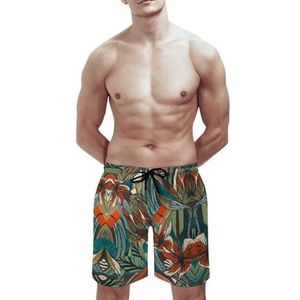 SANYJRV Heren Hawaii Shorts, Sneldrogende Ademende Korte Broek, Strand Zwembroek met Zijzakken Mesh Voering, Kleur 4, 3XL