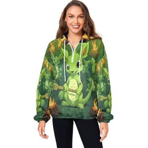 KAAVIYO Doodle Cartoon Kangoeroes Pluizige Jas Trui Hoodie Hooded Zakken Fuzzy Fleece Sweatshirt Ronde hals Truien Hoodies voor Meisjes Vrouwen, Patroon, XL