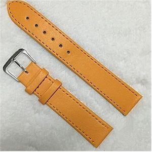 Kijk naar bands Horlogebanden Horlogeband Lederen horlogeband for dames Heren Horlogebanden Effen kleur Horlogeriemen Vervangingsband (Dagelijks (Color : Yellow, Size : 12mm)