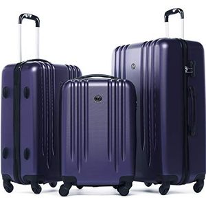 FERGÉ 3-delige koffer-set Reisbagage Marseille premium harde spinner premium bagage-koffer violet