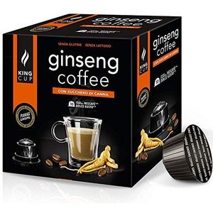 King Cup - 6 Verpakkingen van 10 Ginseng Capsules met bruine suiker, 60 Capsules 100% compatibel met Nescafé Dolce Gusto Systeem van Ginseng Flavored Drink, glutenvrij en Lactose