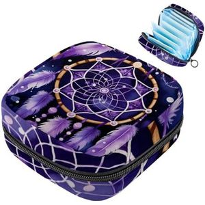 MUOOUM Dreamcatcher Paars Patroon Maandverband Opbergtas Draagbare Menstruatie Tas voor Vrouwen Tiener Meisjes Menstruatie Cup Pouch Nursing Pad Houder