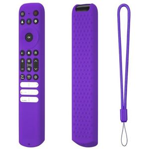 Btkigl Siliconen Afstandsbediening Case Shockproof Beschermhoes Sleeve voor TC L RC813 FMB1/RC923 FMB3/RC902V FMR1 FMR4 FMR5 (Donkerpaars)