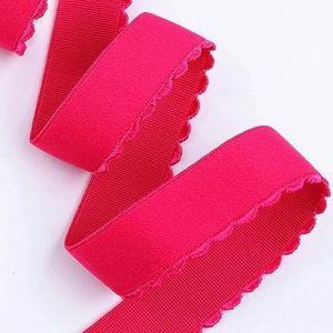 2,5 cm kleur halve maan rand suède elastische band danspak rok broek ondergoed beha kant accessoires-roze rood-25mm-4.0M