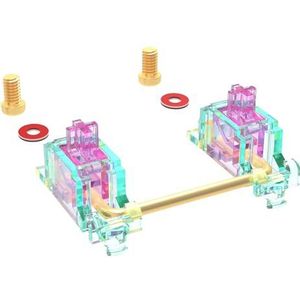 DUROCK Stabilisator V2, schroefstabilisatoren met 2u 6.25u 7u-draden, PCB-montage toetsenbordstabilisatoren voor mechanische toetsenborden (V2 groenblauw roze 100% kit)