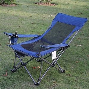 Outdoor terrasstoelen ligstoel campingstoel draagbaar opvouwbaar lichtgewicht met zijzak fauteuil stoel voor buiten reizen strand vis nodig (kleur: blauw, maat: stijl 2)