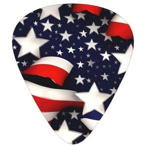 12-delige ukelele, bas, elektrische en akoestische gitaarplectrumset voor gitaren spelers - Amerikaanse vlag sterren strepen