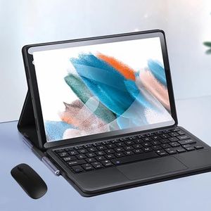 Toetsenbordhoes voor Samsung Galaxy Tab A8 10.5 inch 2022 (SM-X200/X205/X207), Ingebouwde Potloodhouder, Magnetisch Afneembaar Draadloos Toetsenbord met Bluetooth Muis