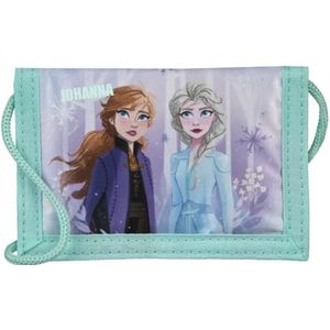 Disney Frozen Portemonnee voor meisjes, gepersonaliseerd met naam, portemonnee om te hangen voor kinderen, Pastelturquoise, Klassiek