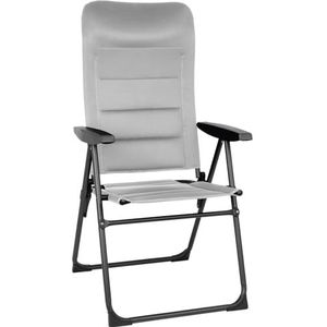 BRUNNER Opvouwbare campingstoel SKYE RT van hoge kwaliteit, uitgerust met een hoge rugleuning in 7 posities, kleur: grijs (grijs)