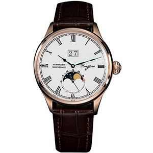 Seagull Sugess ST2528 Automatische maanfase saffier roségoud 1963 BNIB, riem