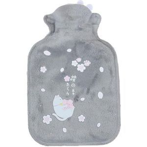 Warmwaterkruik 2 stuks buikwarmers warmwaterkruik rubberen zak leuke cartoon warme ontspannende veilige warmte koude grote pluche doek warmwaterzak warmwaterzak (N3)
