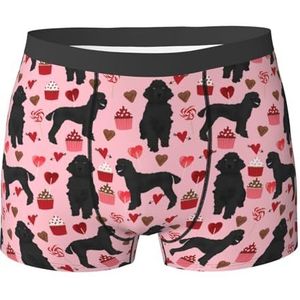 ZJYAGZX Rode poedels hondenprint boxershorts voor heren - comfortabele onderbroek voor heren, ademend, vochtafvoerend, Zwart, XL