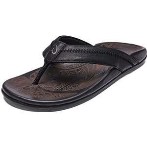 OLUKAI Hiapo Sandals - Men's Lava Rock/Lava Rock 15