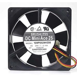 koelventilator 109P0924H208, Server Cooler Fan 109P0924H208 24V 0.14A, Inverter chassis koelventilator voor 90x90x25mm 3-draads