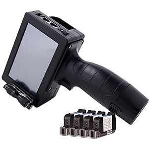Draagbare Printer, 25.4 mm draagbare inkjetprinter QR Bar Batch Code Datum Number Logo Vervaldatum Label Handheld Thermal Inkjet-printer(Printer with 4 Ink)