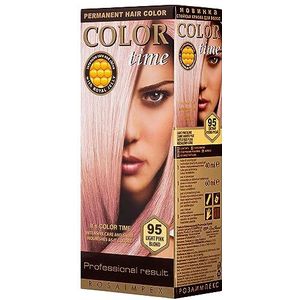 Colour Time Permanente Haarkleur Gel | Verrijkt met Royal Jelly en Vitamine C | Kleur 95 Licht Roze Blond | 100 ML