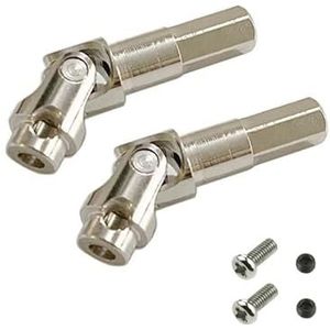 Van toepassing op WPL MN afstandsbediening auto metalen upgrade modificatie onderdelen vooras kruiskoppeling(Silver)