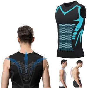 2024 New Melionic Tourmaline Corrector Vest, Breathable and Comfortable - Fat Burn - Enhance Pressure On the Belly (XX-Large,Black)
