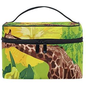 Vrouwen Giraffe Groene Cosmetische Tas Organizer Rits Make-up Tassen Pouch Toilettas